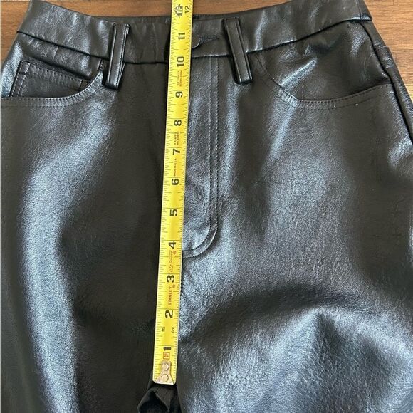 PacSun Black High Rise Faux Leather Straight Leg Pants Size XS - Picture 7 of 11